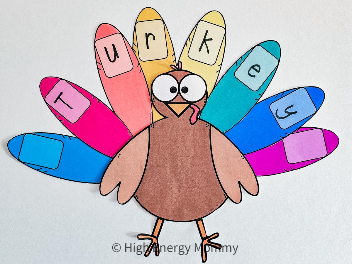 Turkey Feather Name Practice Activity • High Energy Mommy